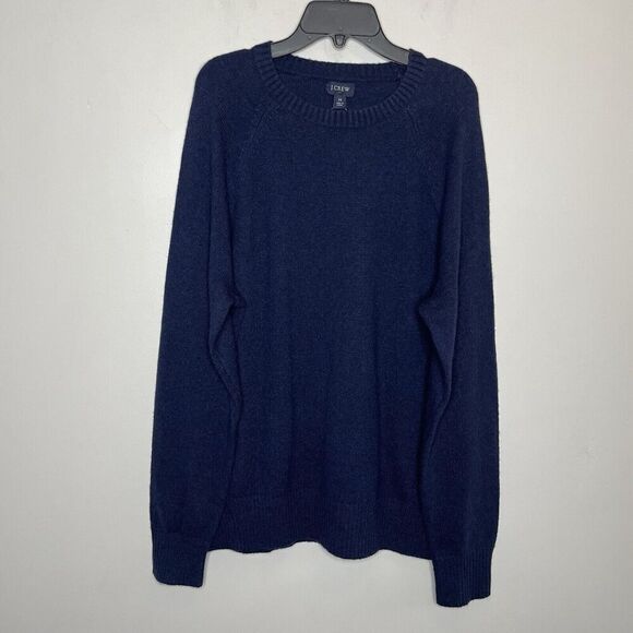J.CREW Sweater Men Medium Navy Blue Pullover NEW Supersoft Lambswool Blend AA027 - Picture 1 of 11